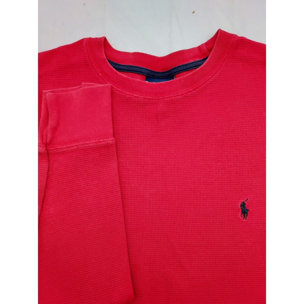 Polo Ralph Lauren Sleepwear Top XL Waffle Knit Red Long Sleeve